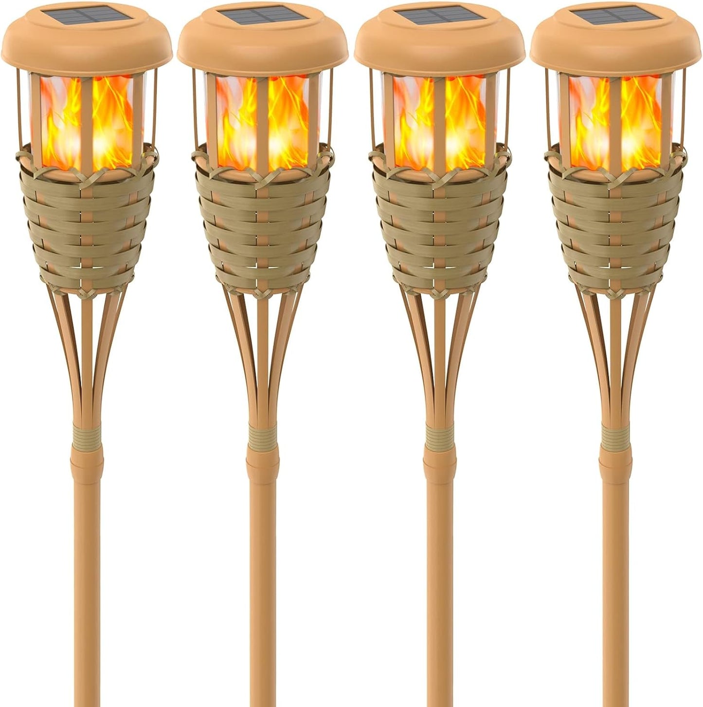 Solar Outdoor Lights, Solar Torch Lights Outdoor Flickering Flame, Outdoor Decorations for Patio Path Yard - 8 Pack