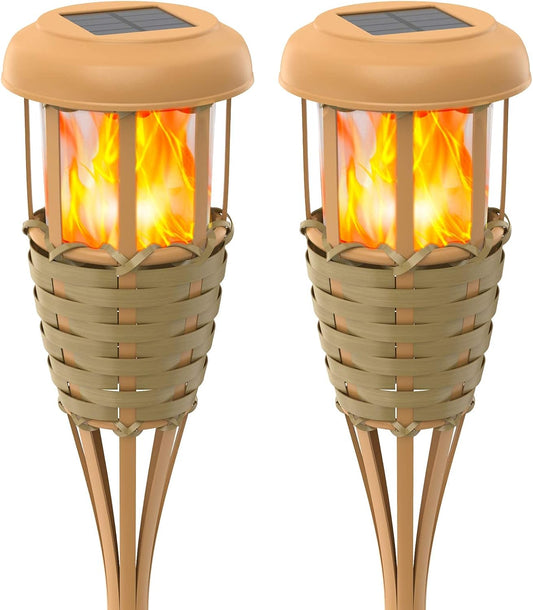 Solar Outdoor Lights, Solar Torch Lights Outdoor Flickering Flame, Outdoor Decorations for Patio Path Yard - 8 Pack