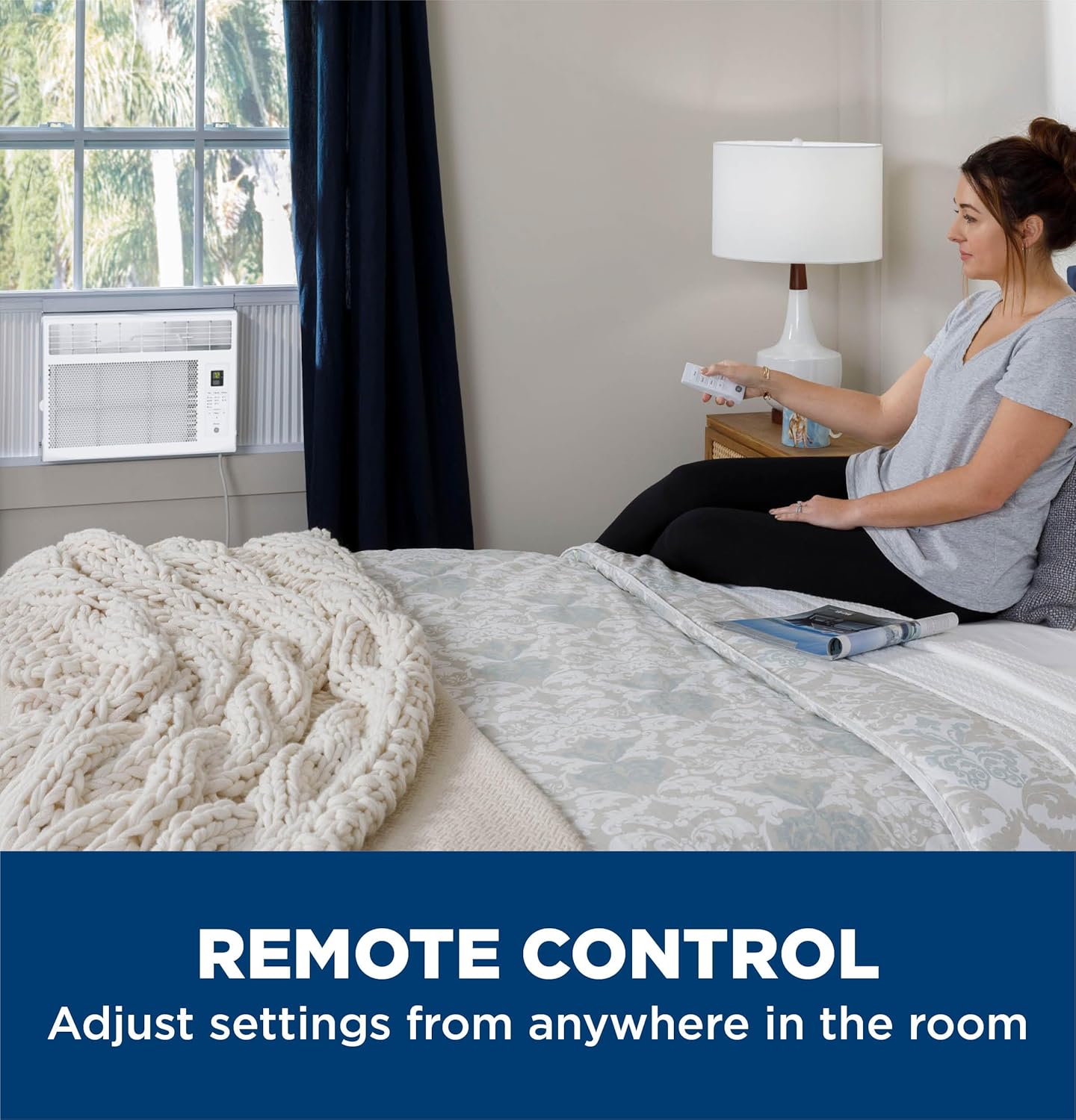 GE Window Air Conditioner Unit, 5,000 BTU for Small Rooms up to 150 sq ft. with Manual Adjustable Fan and Cooling Settings, Perfect for Small Bedroom or Living Room, Easy Install Kit Included, White