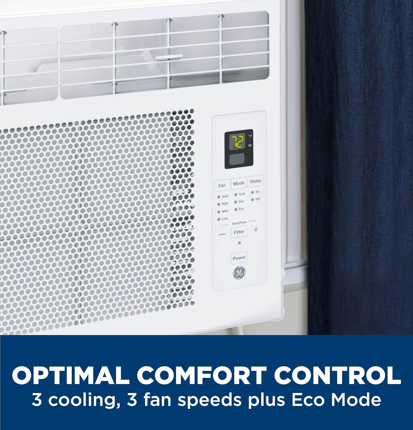 GE Window Air Conditioner Unit, 5,000 BTU for Small Rooms up to 150 sq ft. with Manual Adjustable Fan and Cooling Settings, Perfect for Small Bedroom or Living Room, Easy Install Kit Included, White