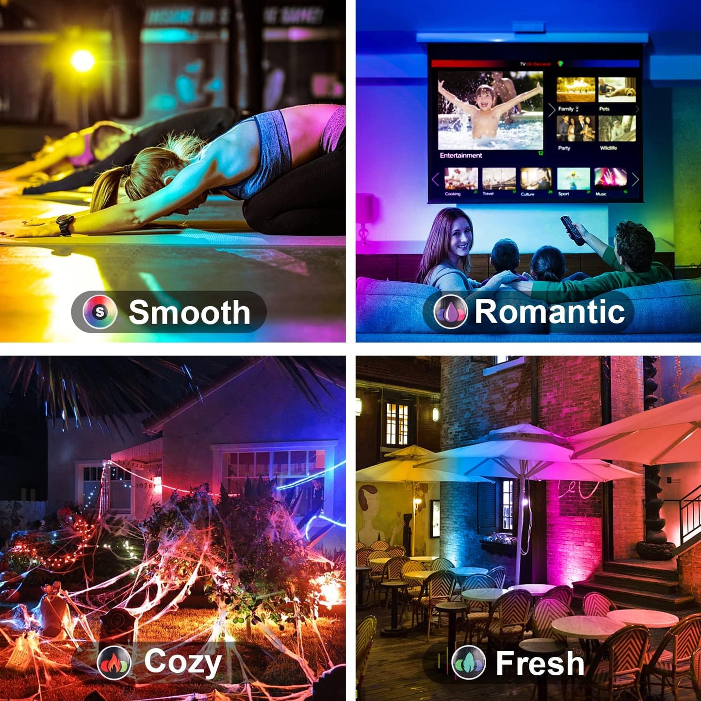 LED Flood Light Outdoor 500W Equivalent Color Changing Landscape Lighting