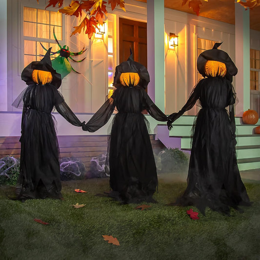 Halloween Witches with Hats Stakes | 4 Feet Tall |