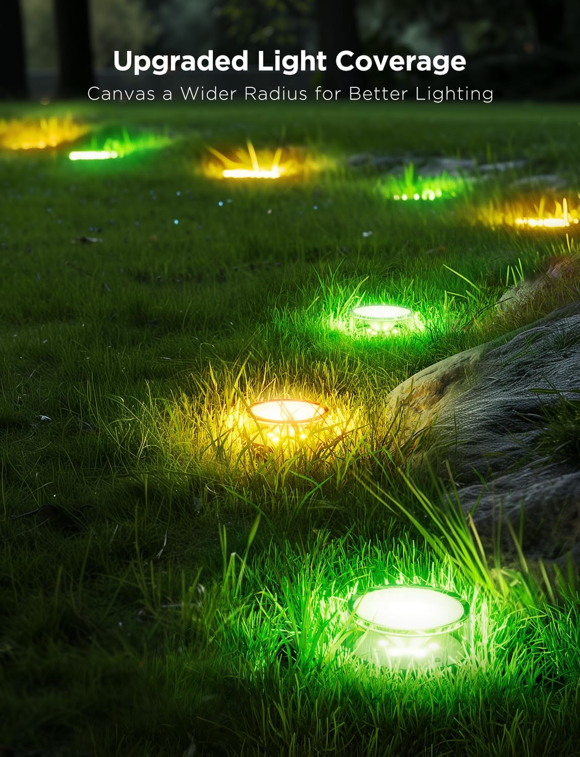 Outdoor Ground Lights 2, 100ft for Patio Decorations, 30 Pack RGBIC Pathway