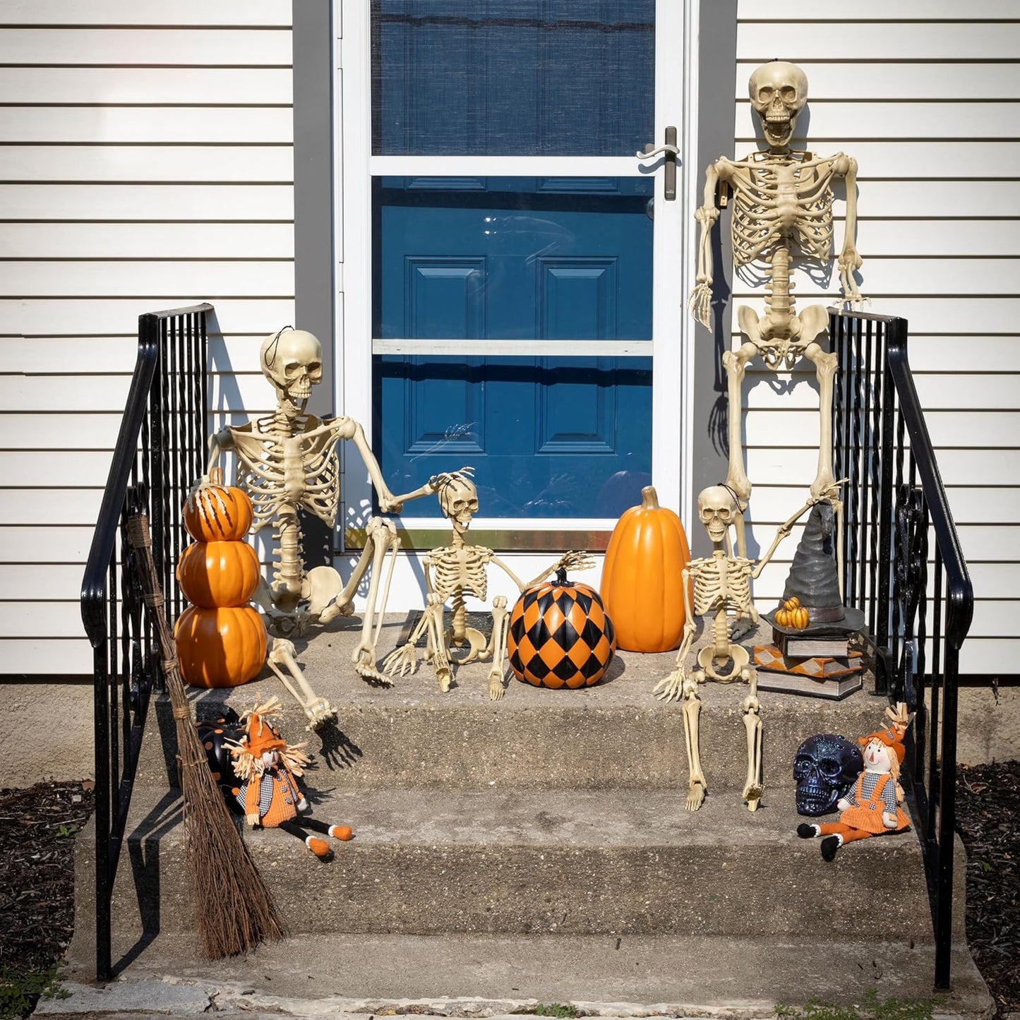 Posable Life Size Human Skeleton Family 4pk- 2 Adult (5'4") & 2 Children (2')