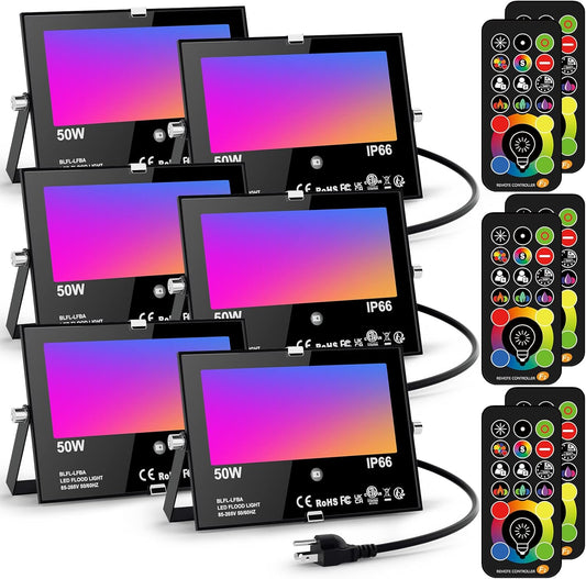 LED Flood Light Outdoor 500W Equivalent Color Changing Landscape Lighting