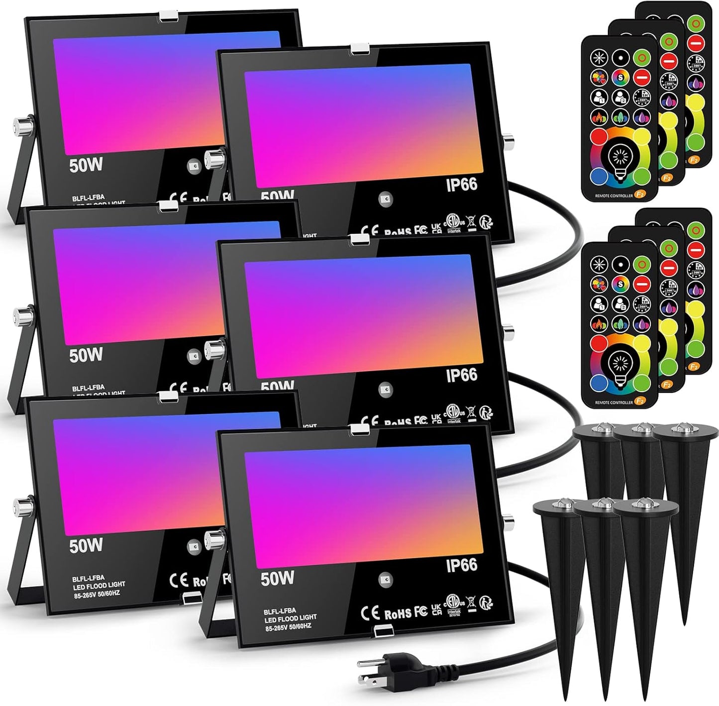 LED Flood Light Outdoor 500W Equivalent Color Changing Landscape Lighting